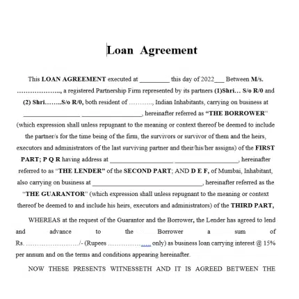 Format Loan Agreement